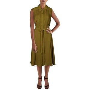 Nanette Lepore Sleeveless Pintuck Button front Midi Dress NWT